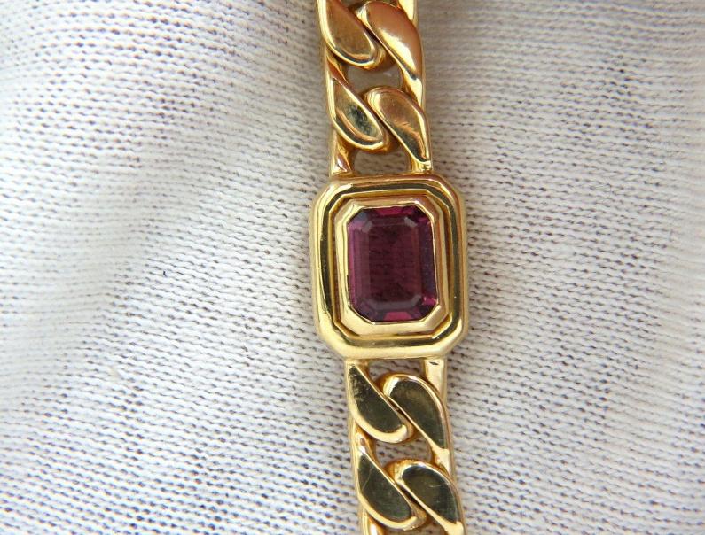 12ct Natural Aquamarine Amethyst Tourmaline Link Necklace 14kt Gold 12398**