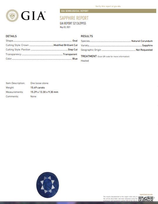 GIA Certified 15.49ct Natural Sapphire Diamonds Cluster Ring 18kt 51141