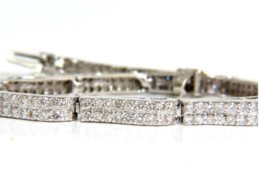 3.50 Carat Diamonds Deco Wave Link Tennis Bracelet 14 Karat White Gold 12571**