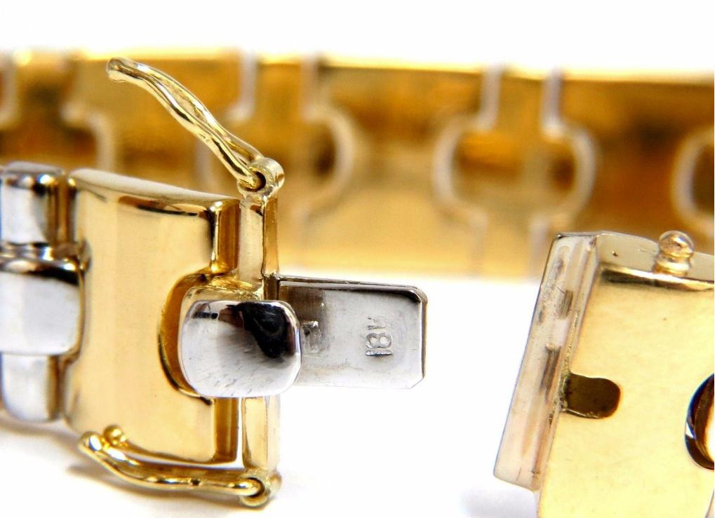 18 Karat Yellow Gold Wide Caliber Bracelet 1990s Nostalgia**