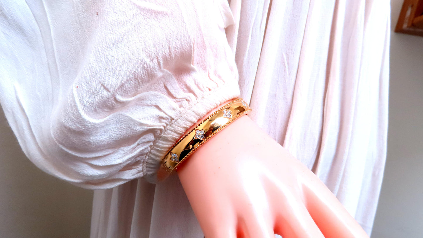 Clover Natural Diamonds Bangle Bracelet 14kt 95547