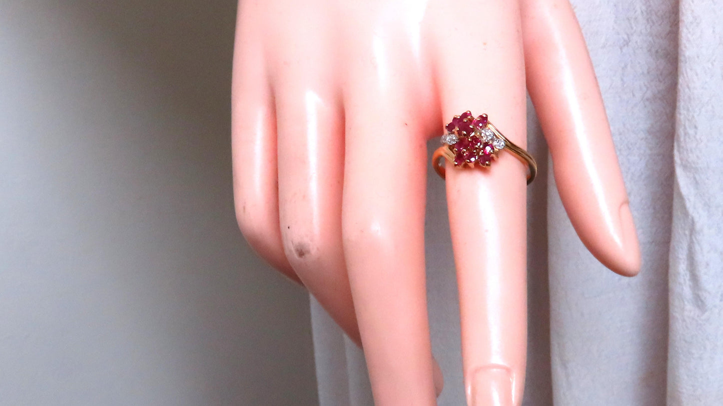 .50ct Natural Ruby Diamond Cluster Cocktail Ring 14kt Gold 67121
