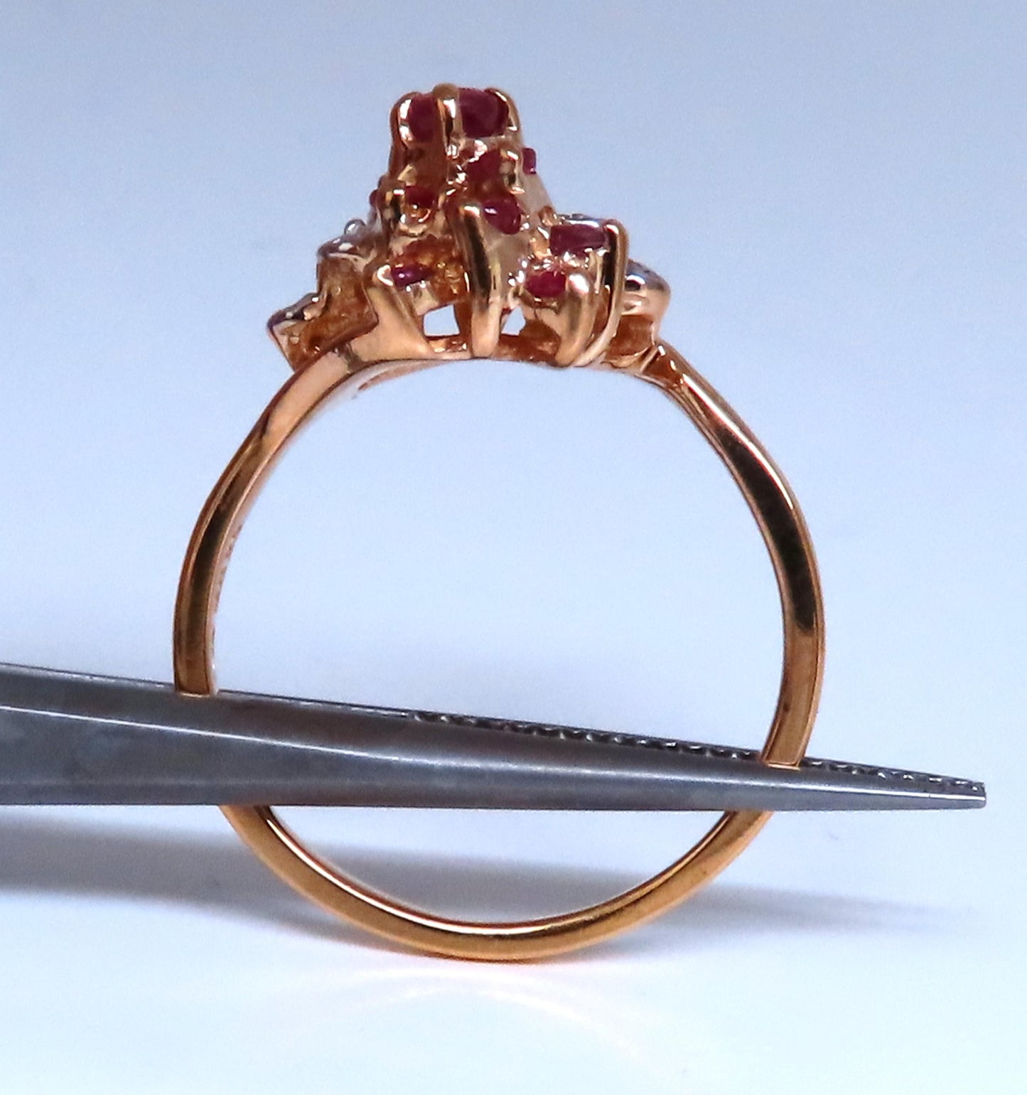 .50ct Natural Ruby Diamond Cluster Cocktail Ring 14kt Gold 67121