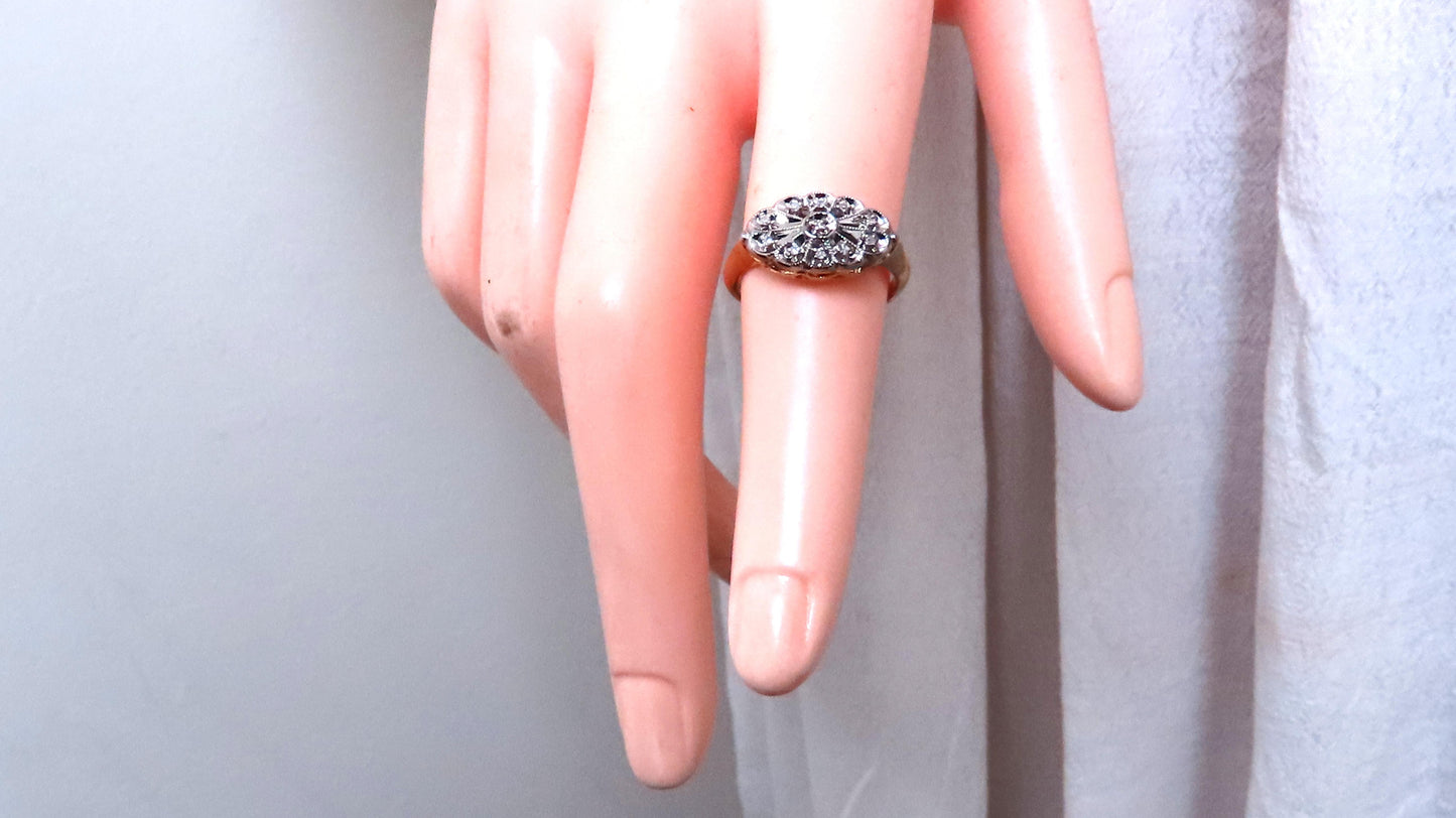 .04ct Restored European Vintage Ring 14kt Gold 41147