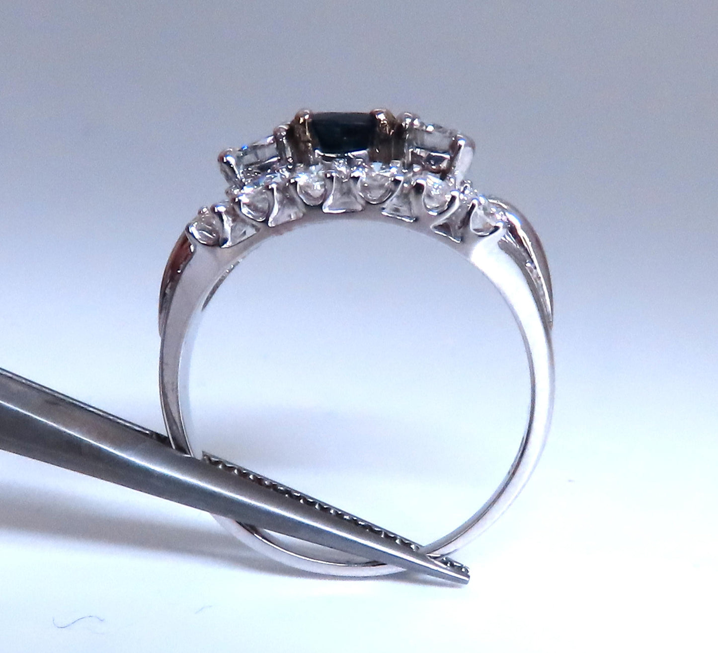 .69ct Natural Sapphire Cluster Row Ring 14kt 46885