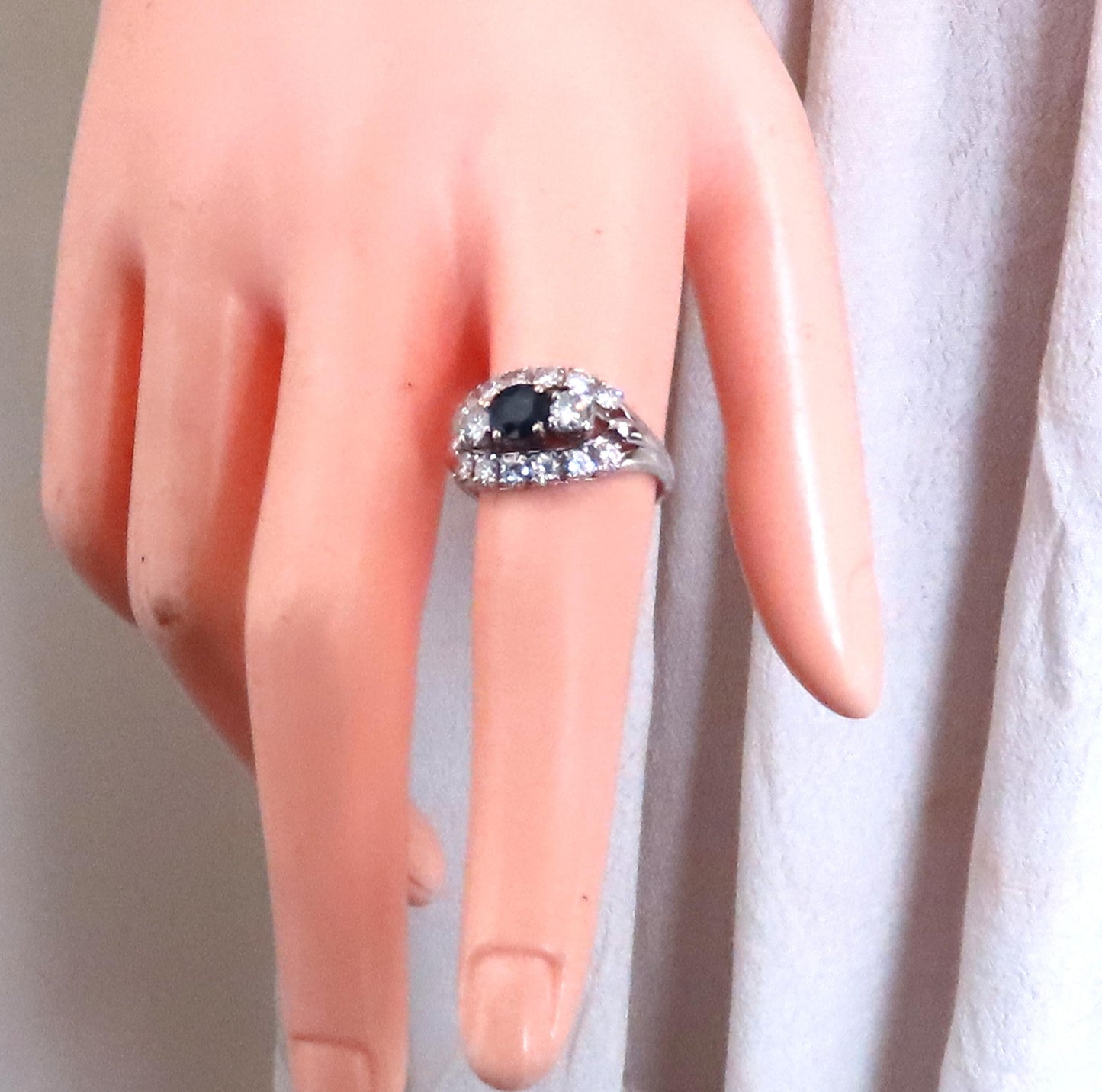 .69ct Natural Sapphire Cluster Row Ring 14kt 46885