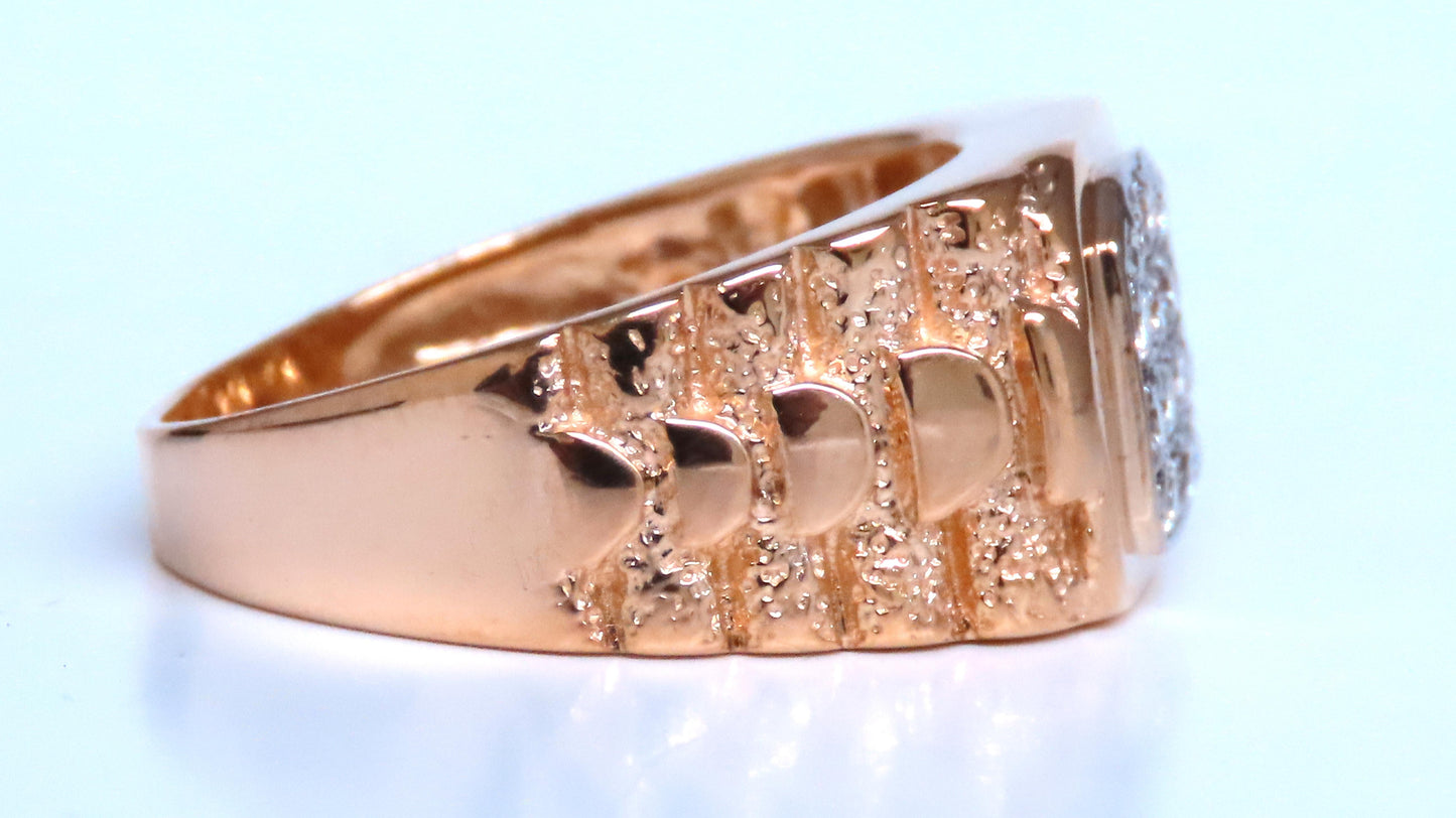 Mens Cluster pinky ring 14kt gold 74411