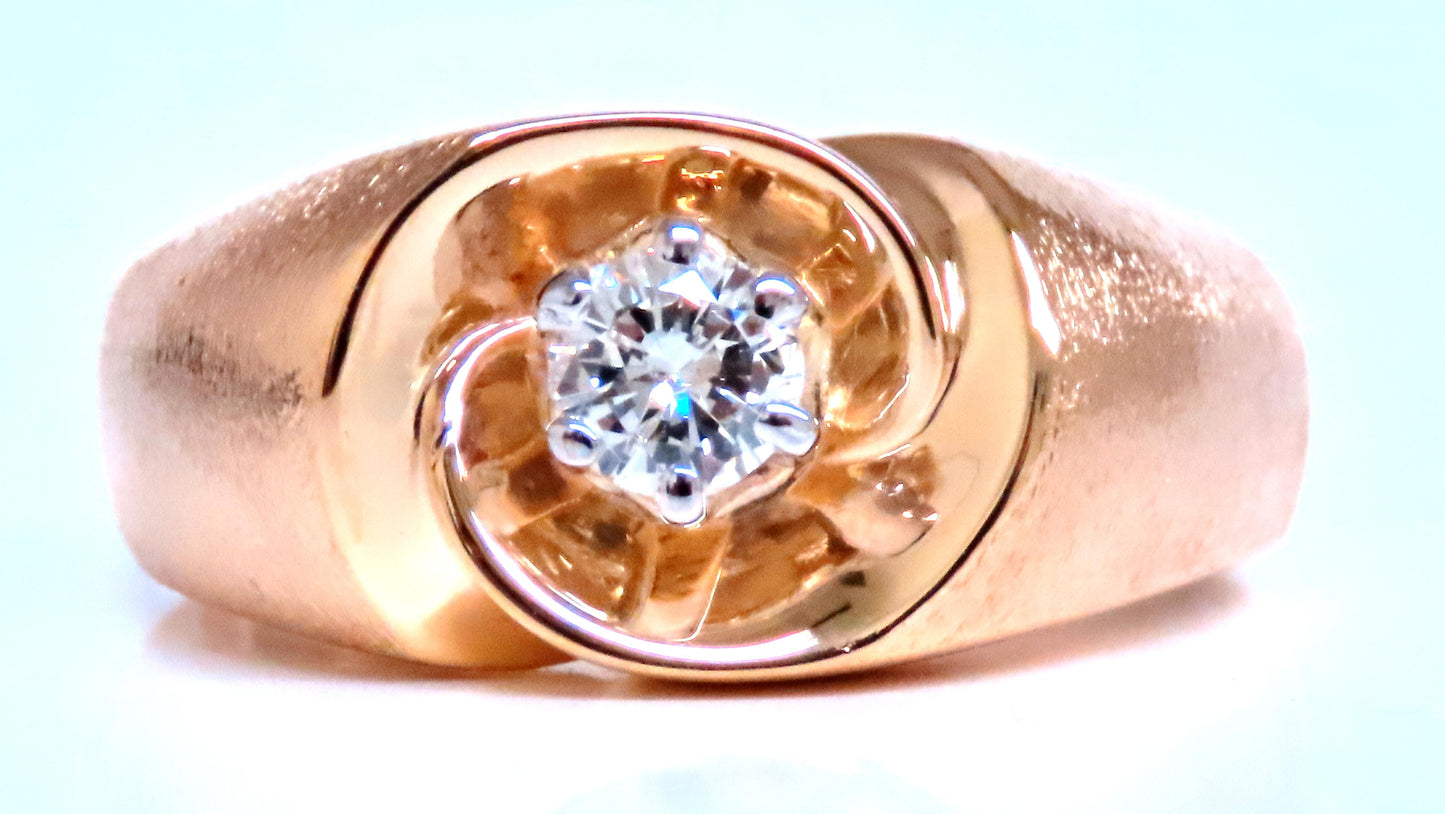.45ct natural diamond Mens Bright Swirl Ring 14kt Gold 21441