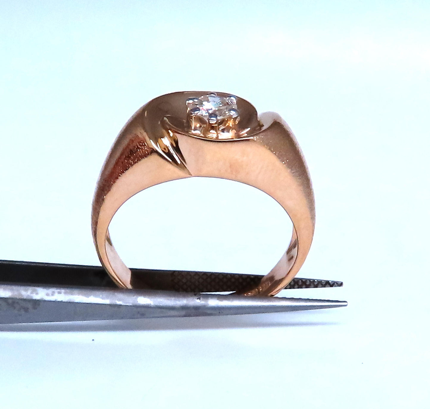 .45ct natural diamond Mens Bright Swirl Ring 14kt Gold 21441