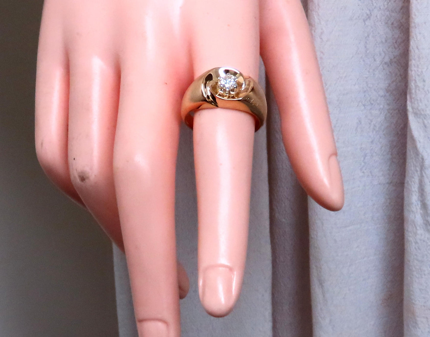 .45ct natural diamond Mens Bright Swirl Ring 14kt Gold 21441