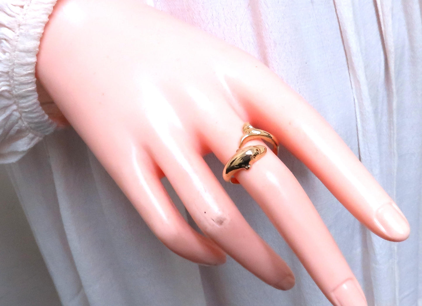 Dolphin Crossover Wrap Ring 14kt Gold 12546