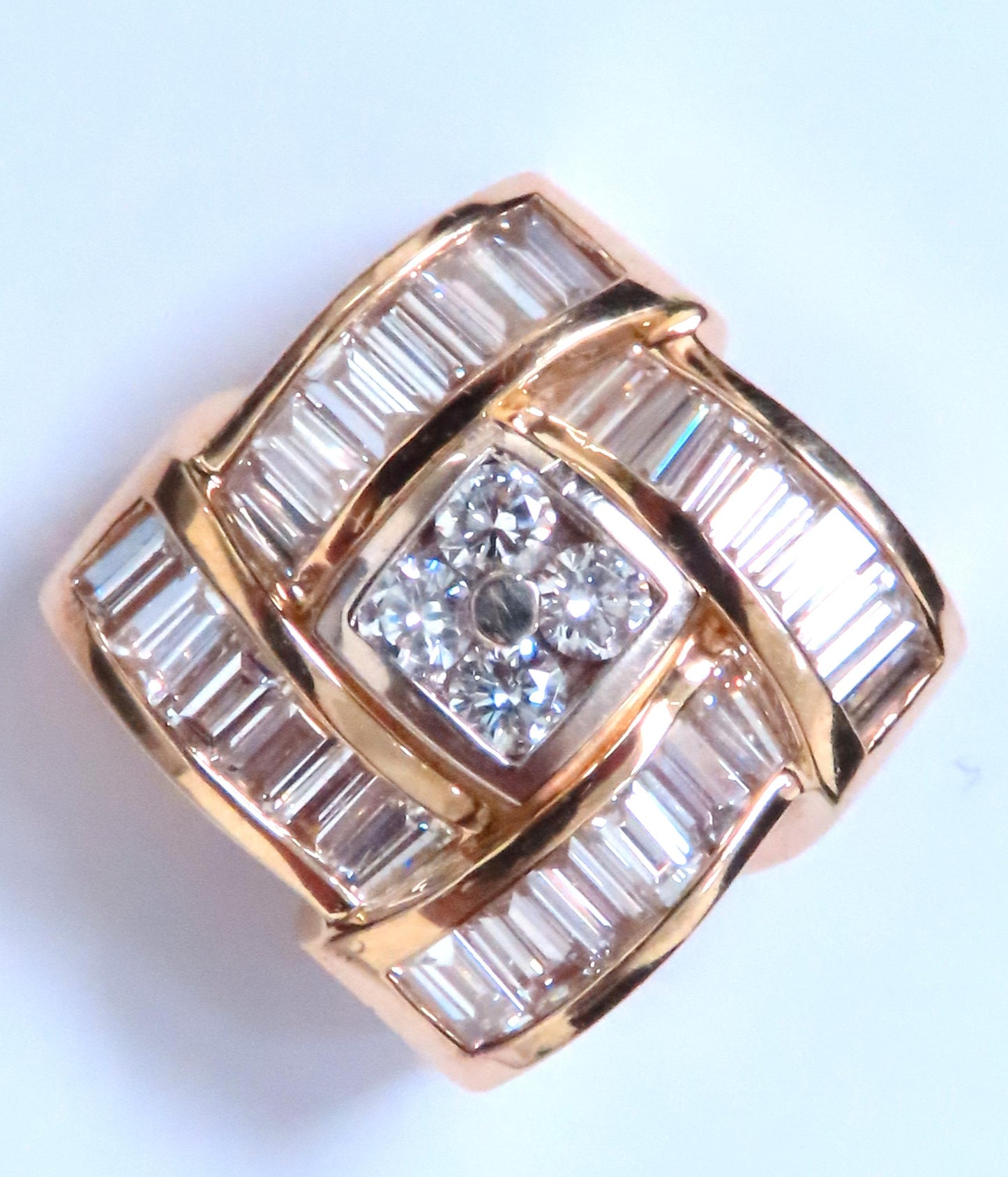 2.00ct Natural Diamonds Baguette & Rounds Slide Pendant 18kt 12634