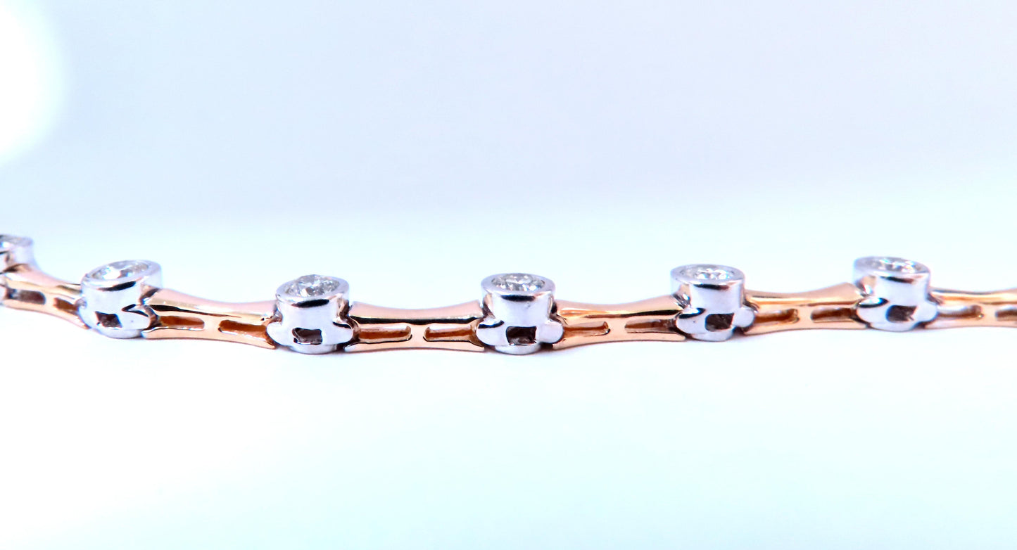 2.80ct Natural Diamonds Flush mount Tube Link Bracelet 14kt 12637