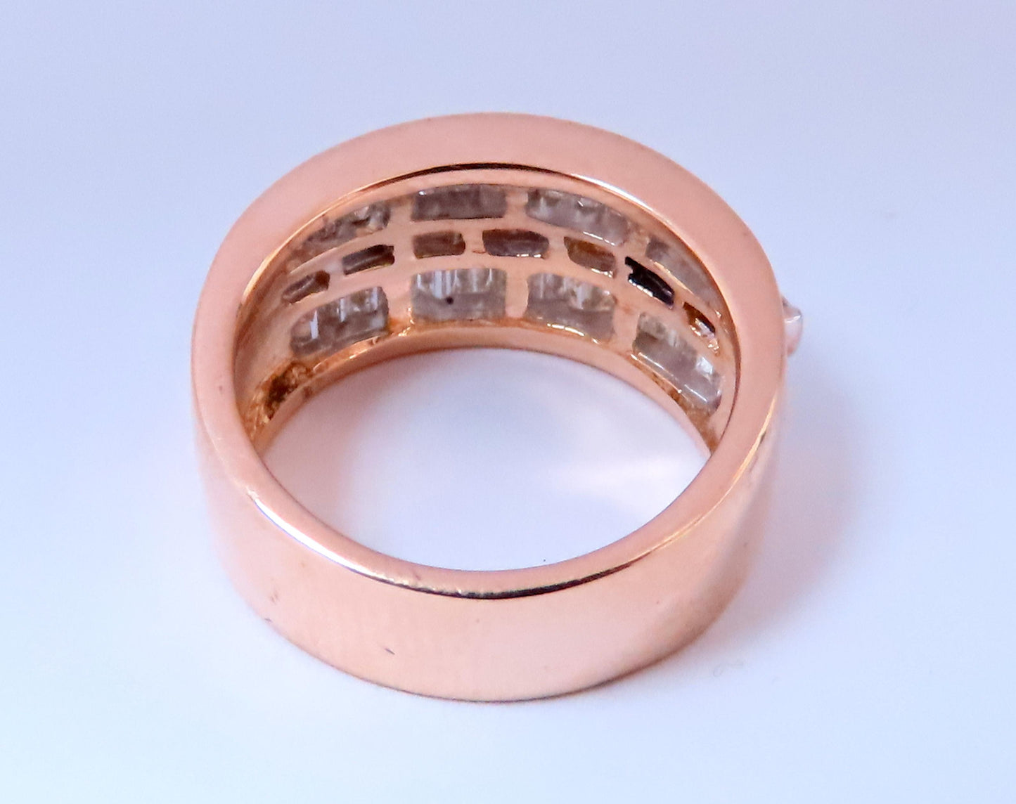 2ct Natural Baguette Diamonds Wide Band 14kt Gold 12639
