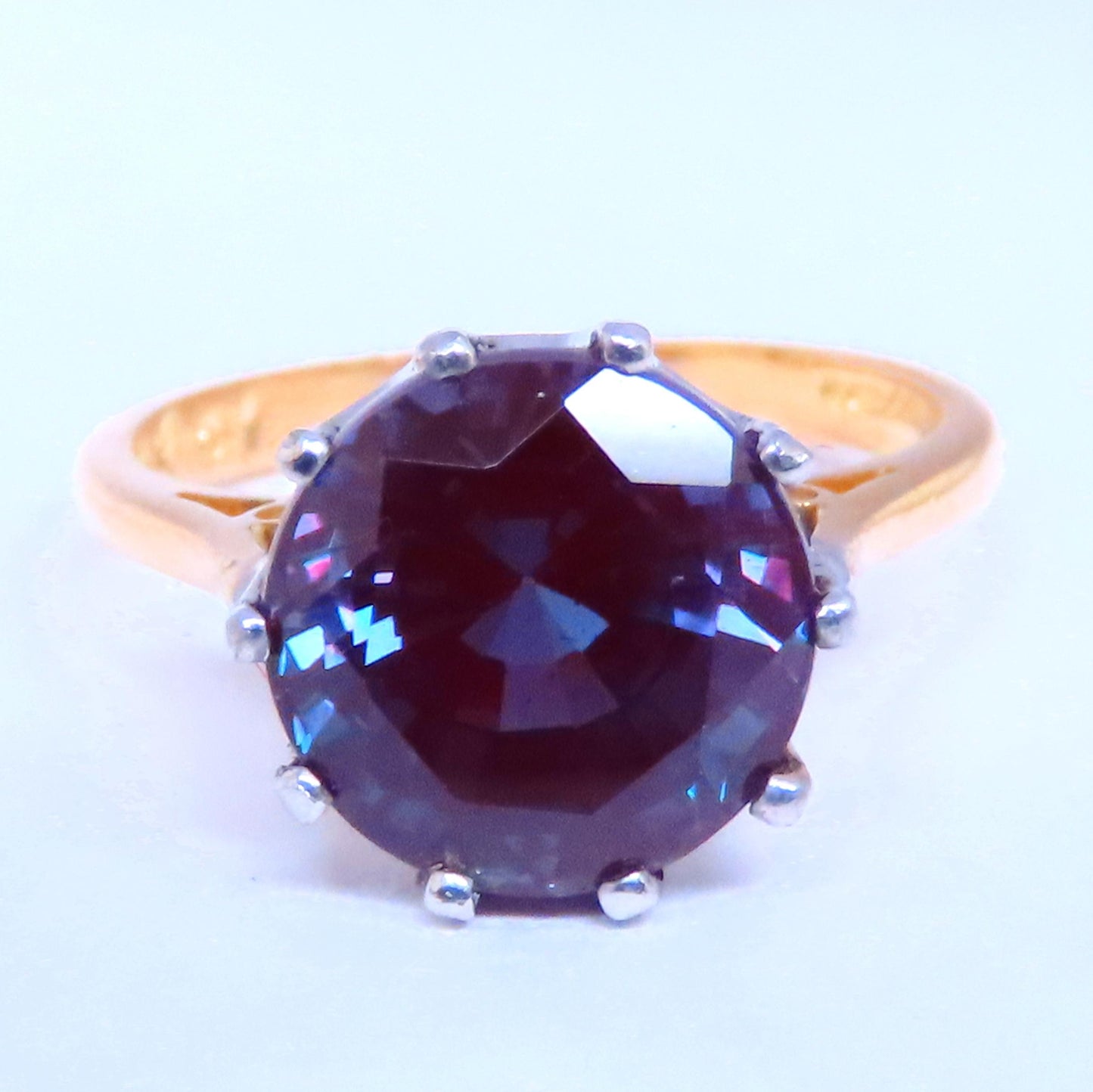GIA Certified Lab 6.03ct Alexandrite Ring 18kt Color Change 12647
