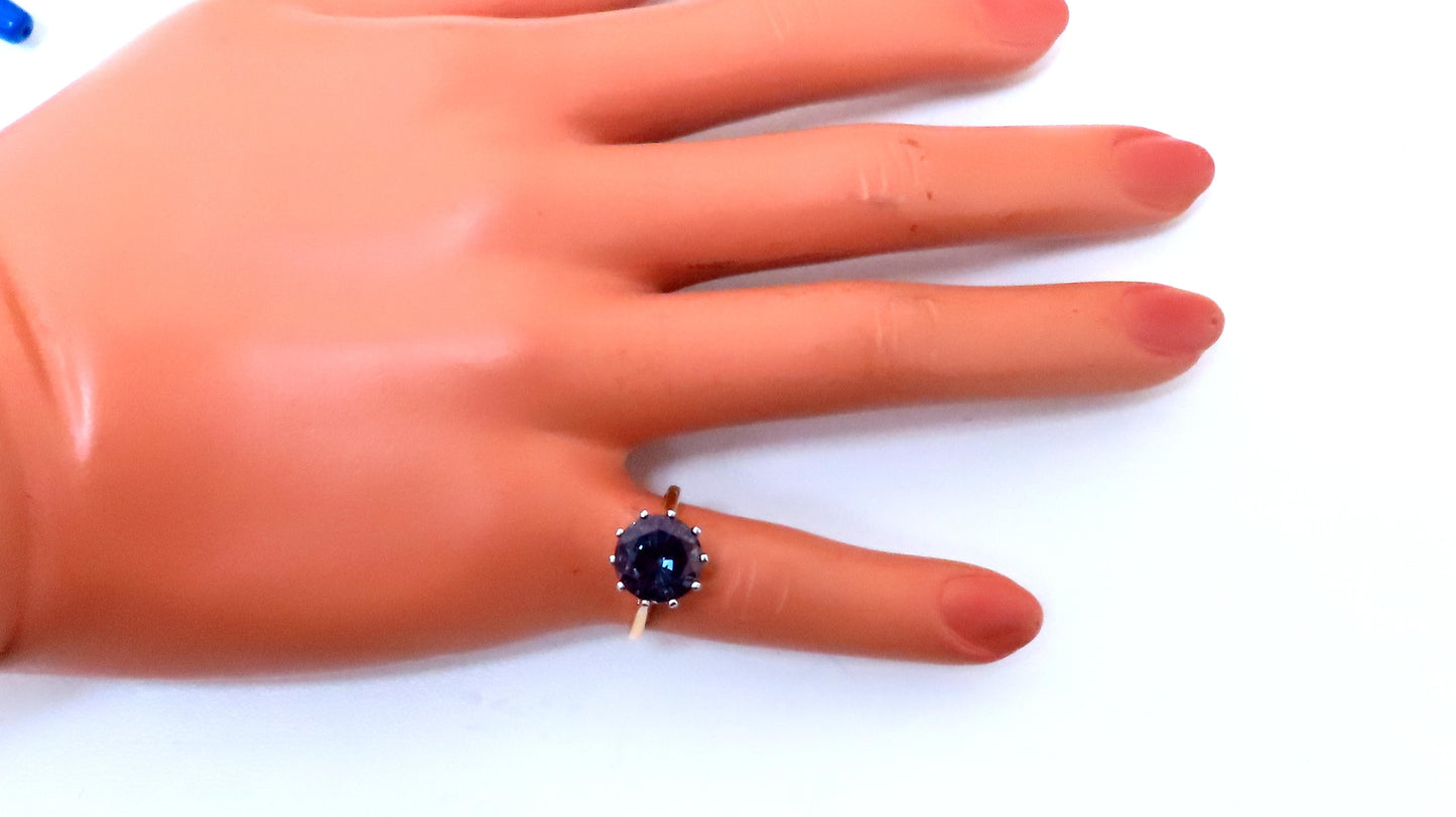 GIA Certified Lab 6.03ct Alexandrite Ring 18kt Color Change 12647