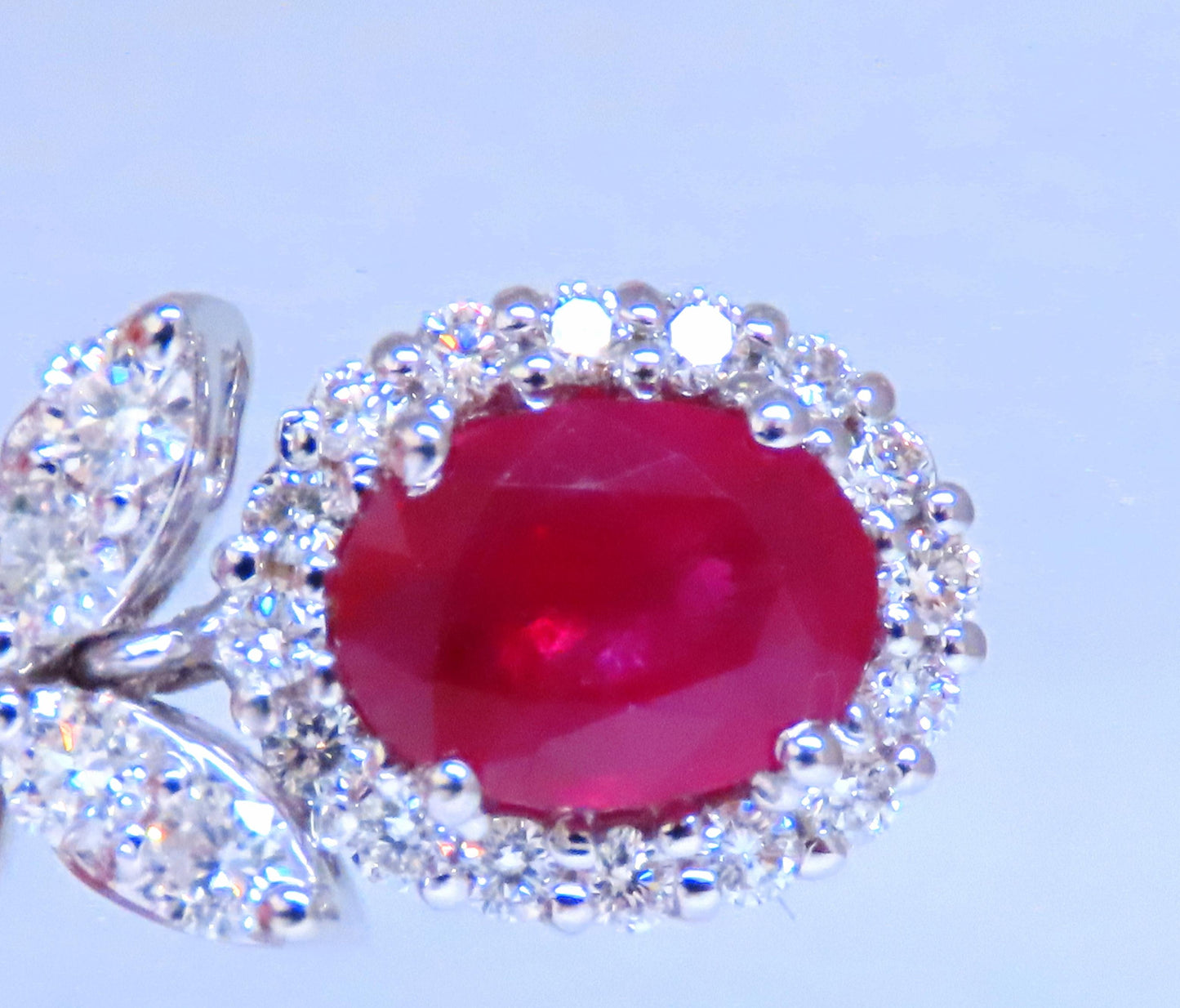GIA Certified 1.48ct Natural Ruby Diamond Necklace 14kt Gold 47711