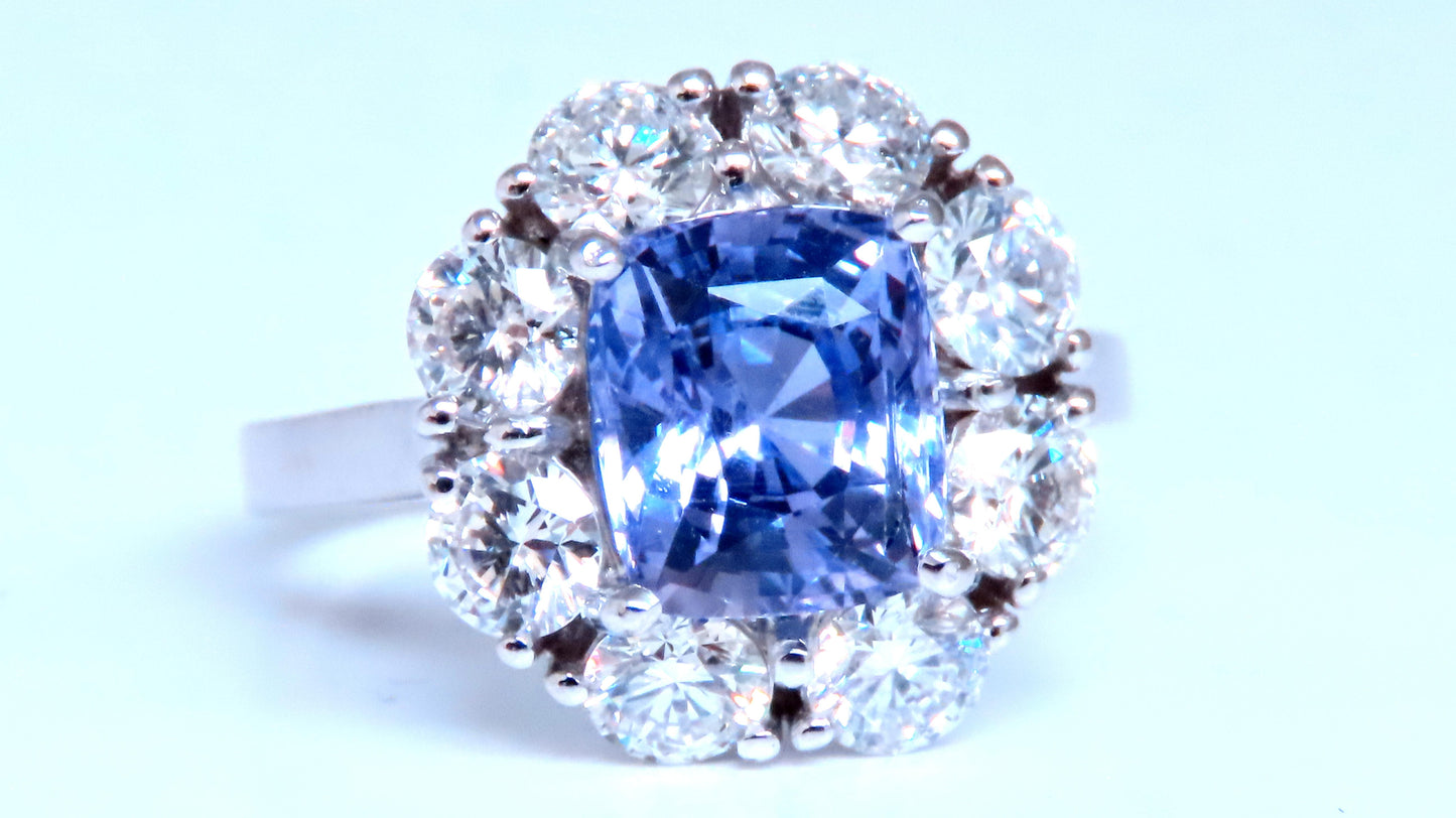 GIA Certified 3.30ct Natural Color Change Sapphire Diamonds Ring 18kt Gold 85442