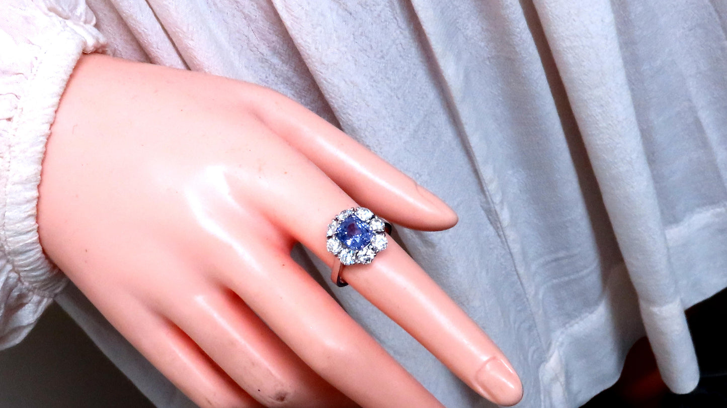 GIA Certified 3.30ct Natural Color Change Sapphire Diamonds Ring 18kt Gold 85442