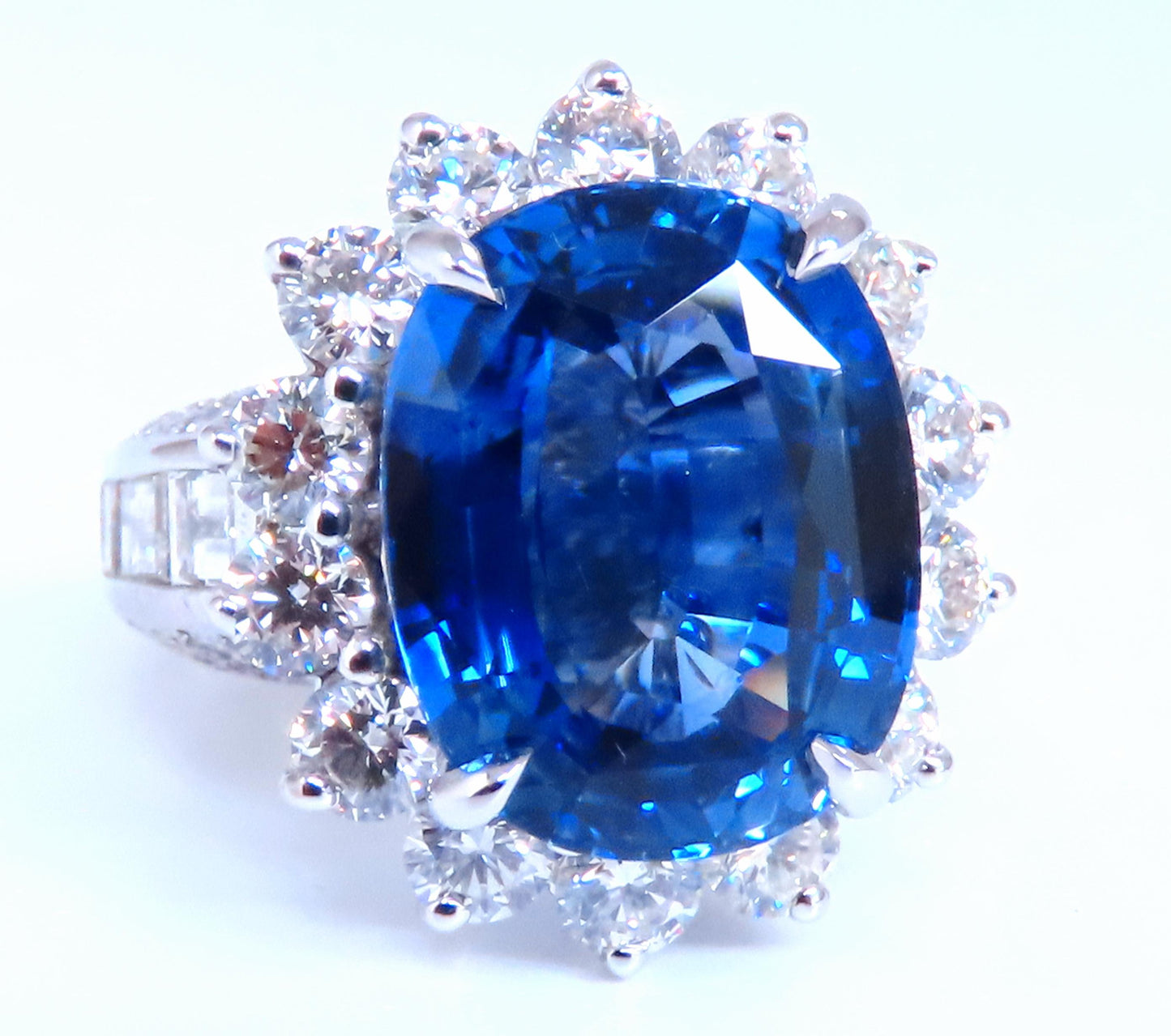 GIA Certified 11.79ct Natural Blue Sapphire Diamonds Ring 14kt Gold 85441