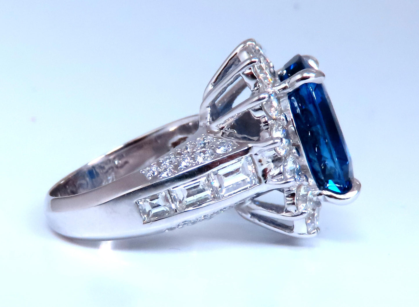 GIA Certified 11.79ct Natural Blue Sapphire Diamonds Ring 14kt Gold 85441