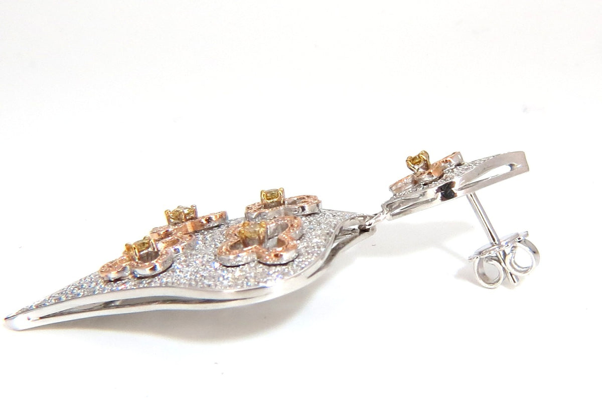 4.30ct Natural diamonds Dangle Spade form Earrings 18 Karat *v