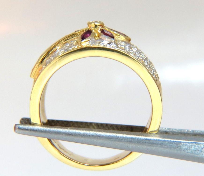 1.50 Carat Natural Ruby Diamonds Ring Flower 18 Karat 41004**