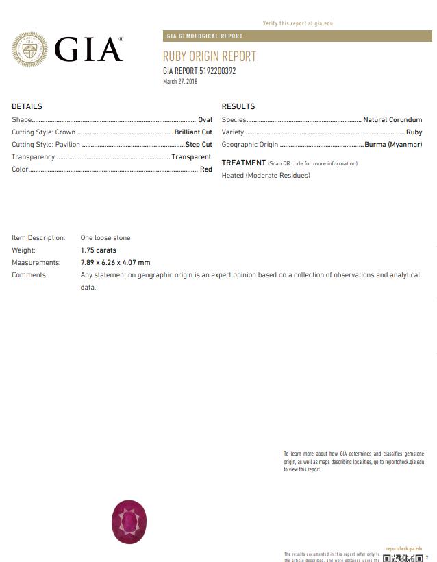 GIA Certified Burma Ruby 1.75ct Ballerina Cocktail Diamond ring 14kt 44145**