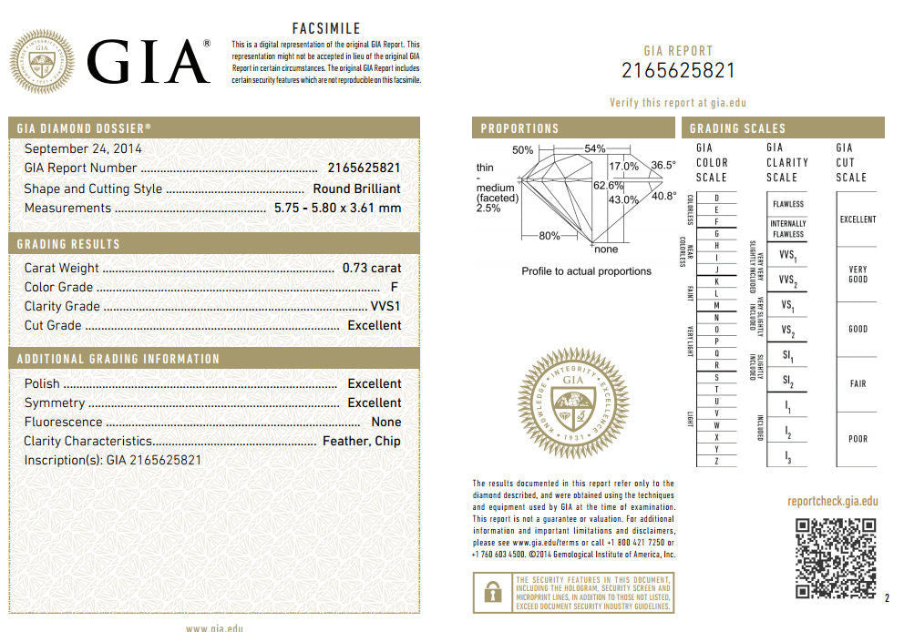GIA Certified .73ct & 1.50ct round diamond baguette ring excellent cut f/vvs1