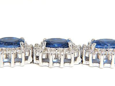 18KT 28.50CT NATURAL SAPPHIRES DIAMONDS BRACELET CLUSTER HALO LINKED