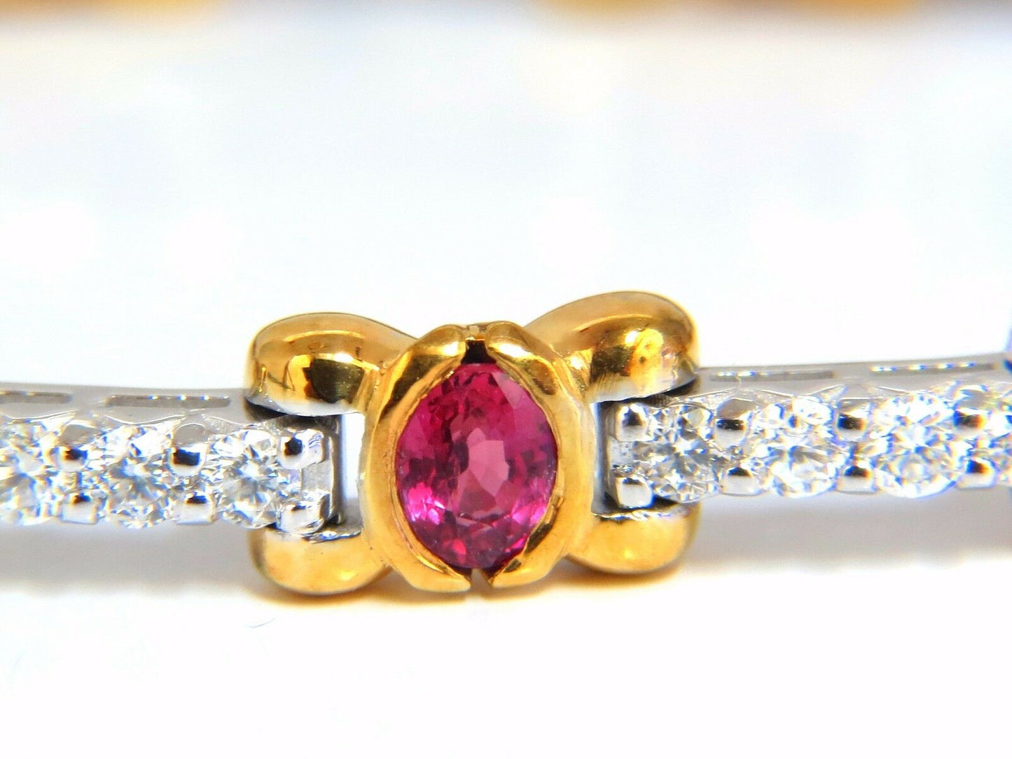3.76ct natural ruby diamonds tennis bracelet 14kt vivid red