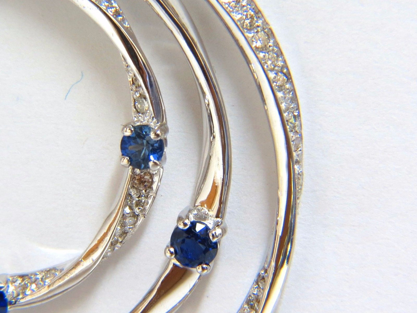 6.00ct Natural Diamonds Sapphire 3 Tier Dangle earrings 14kt Heart
