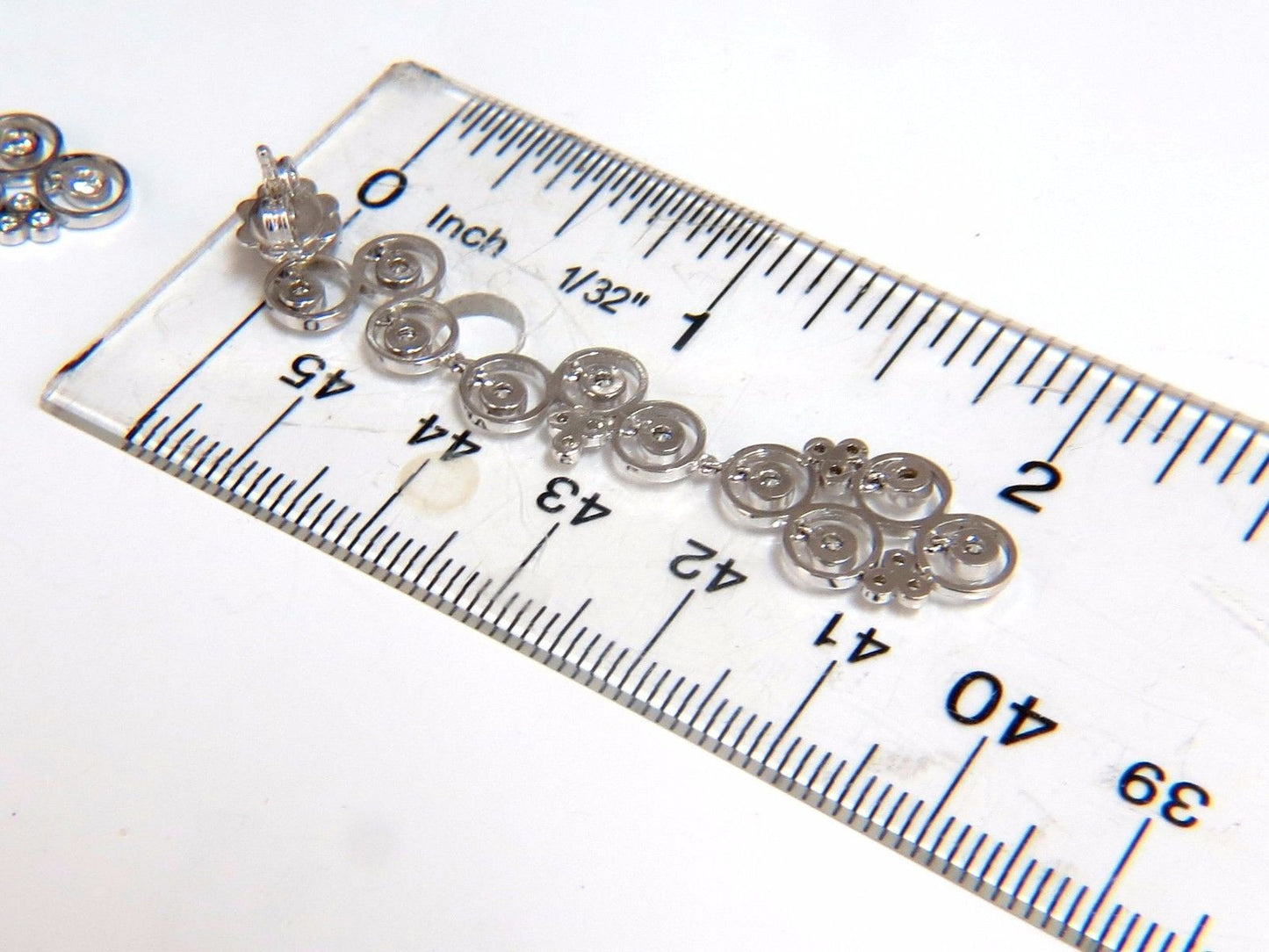 1.00ct diamonds floating circle dangle earrings 14kt bubble sparkles