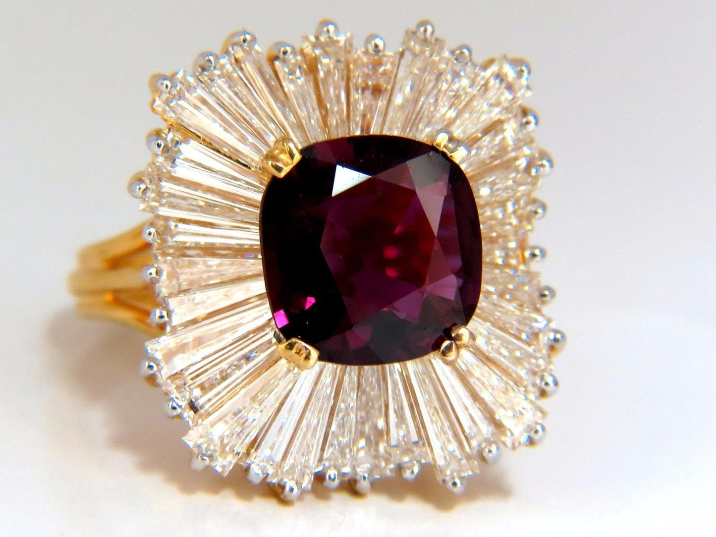 GIA Certified 5.08ct. Natural Ruby Diamonds ring 18kt Ballerina Prime