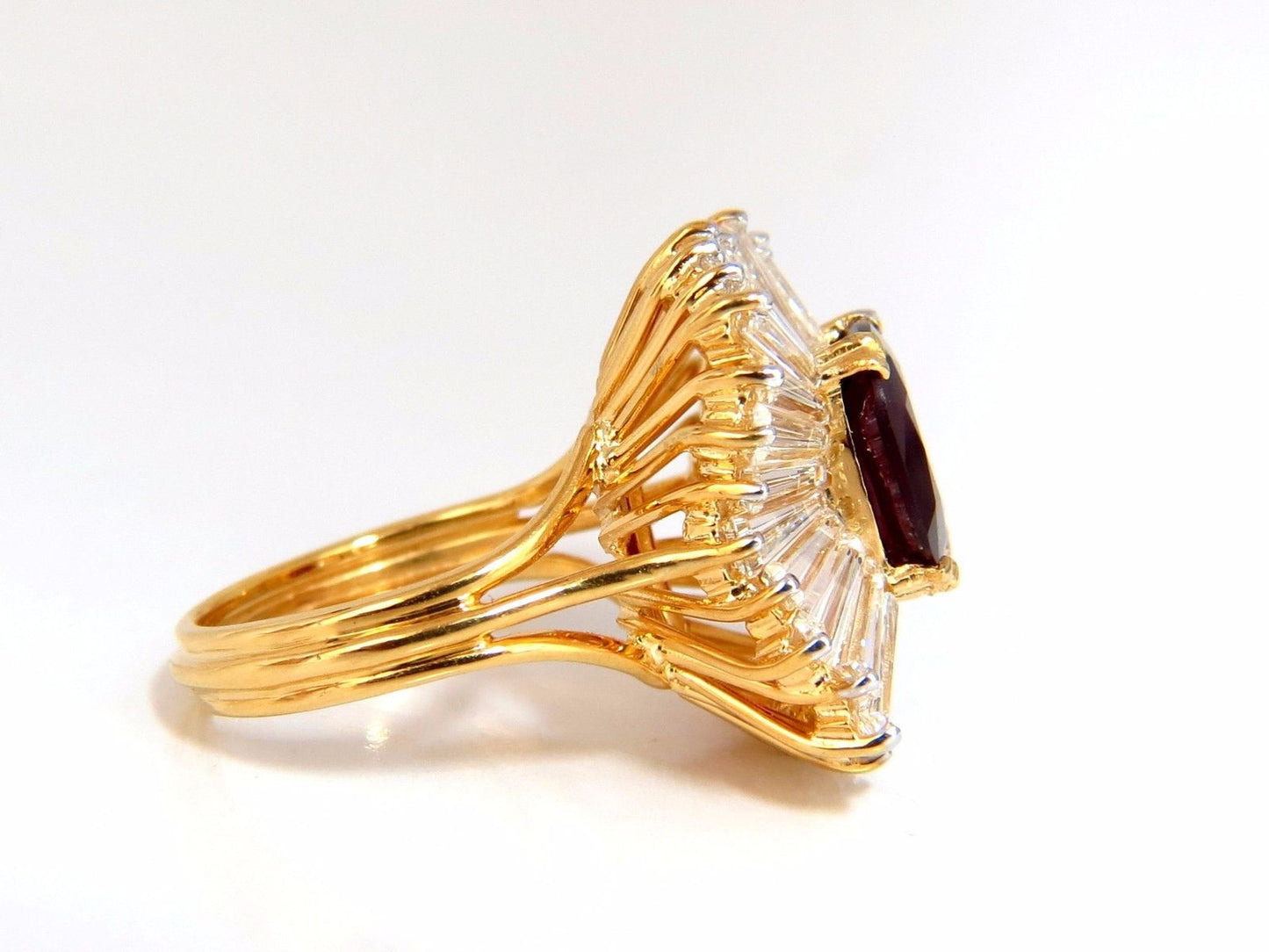 GIA Certified 5.08ct. Natural Ruby Diamonds ring 18kt Ballerina Prime