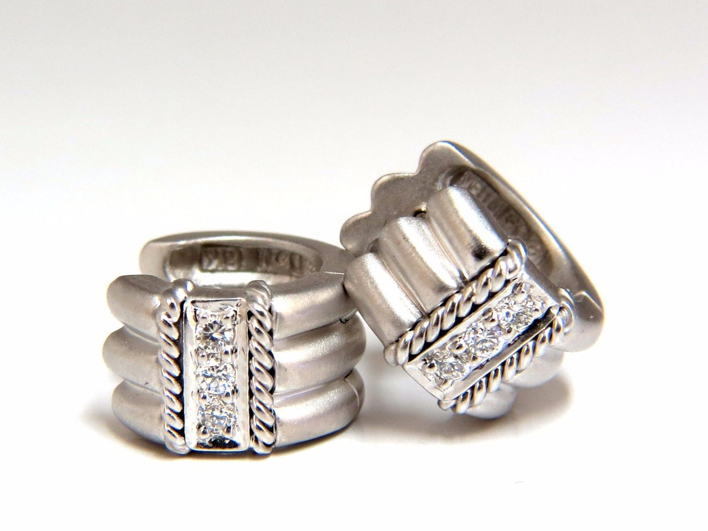 .40ct diamonds semi hoop / huggie diamond earrings 18kt