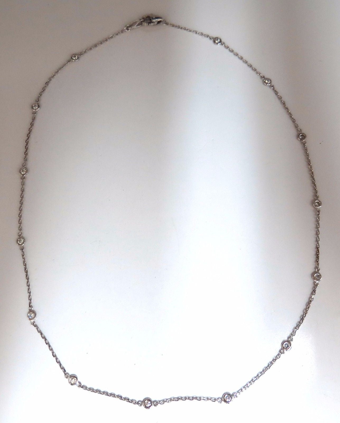 .50ct diamonds station yard necklace 14kt 16 inch