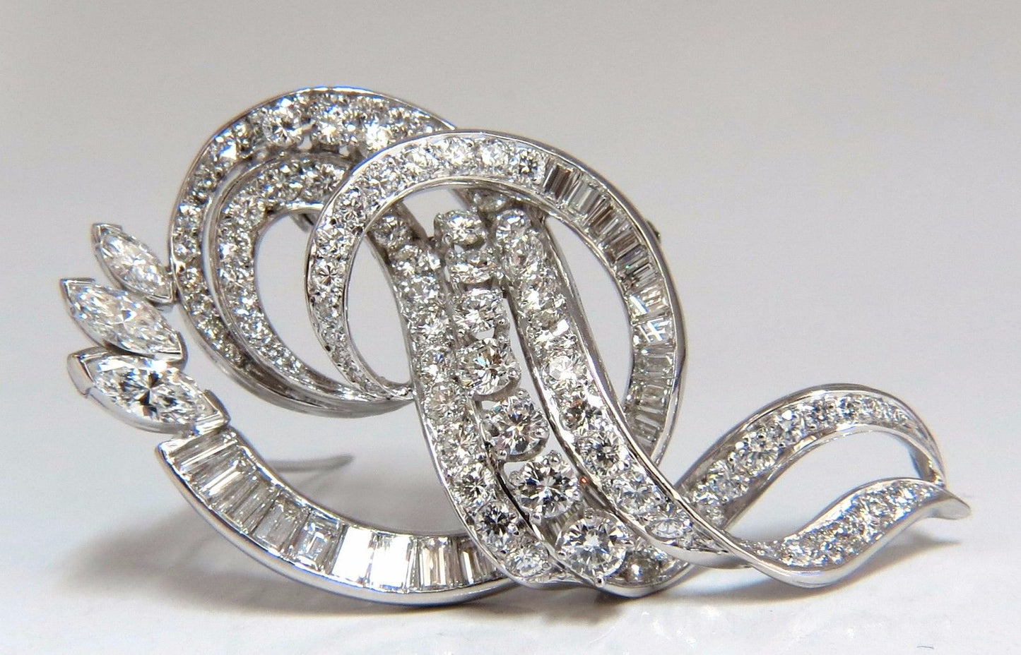 8.00ct diamonds platinum art deco brooch