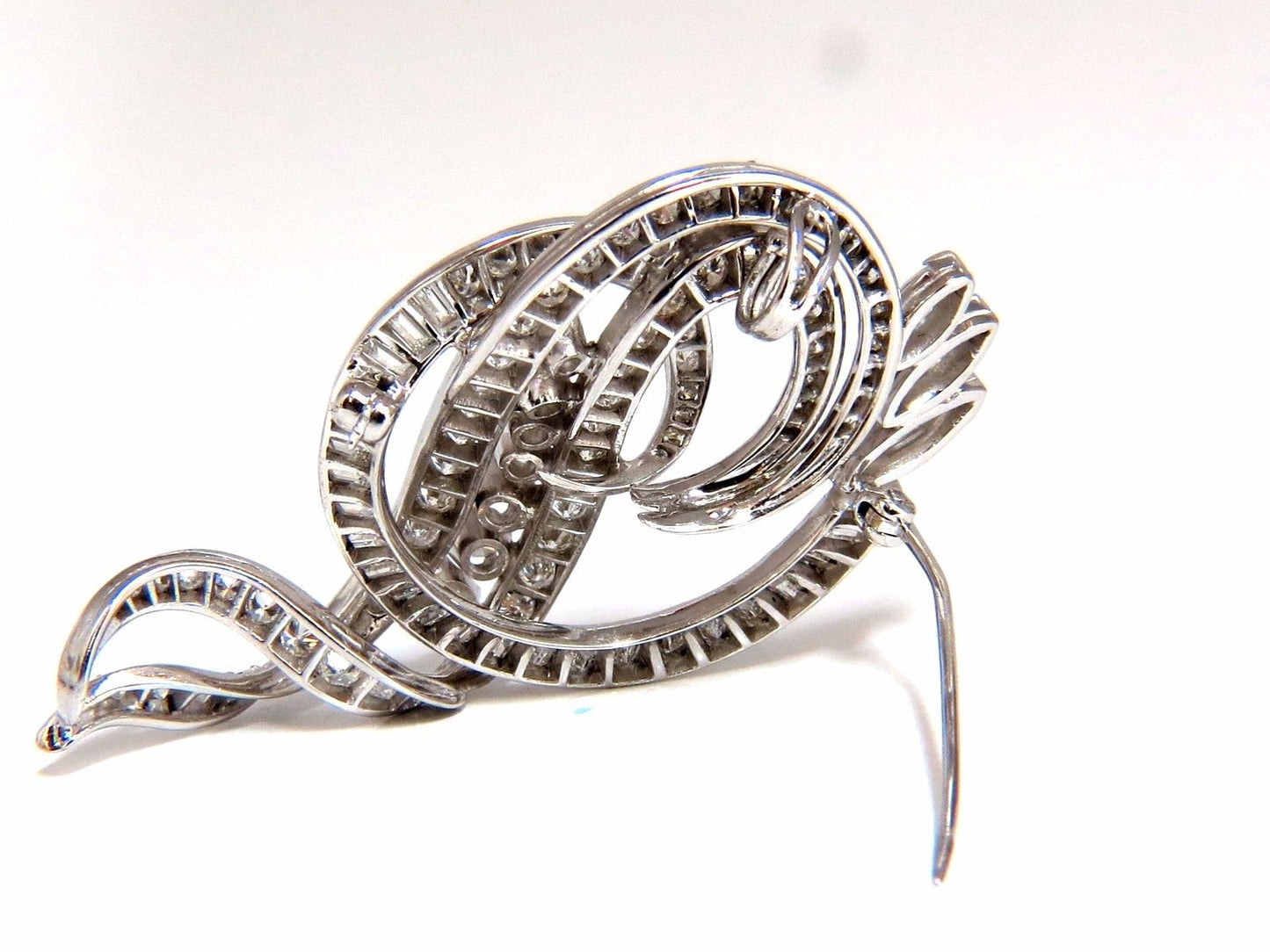 8.00ct diamonds platinum art deco brooch