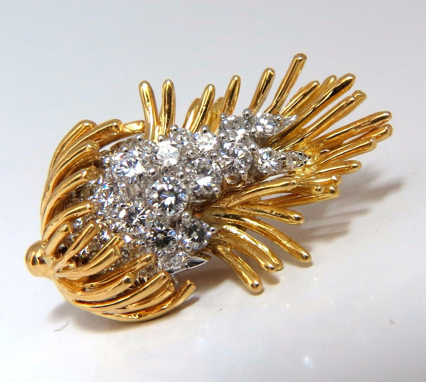 Kurt Wayne Cluster Earrings 18kt Platinum Omega