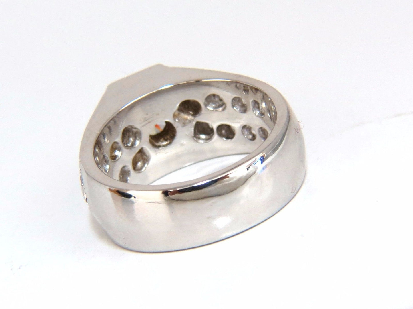 GIA Certified 2.29ct natural diamonds mens ring 18kt Hexagon Deck