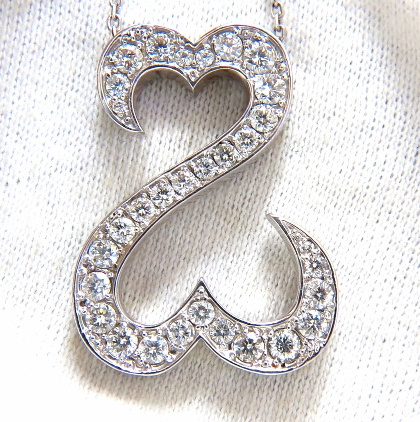 1.40ct natural diamonds double heart pendant 14kt