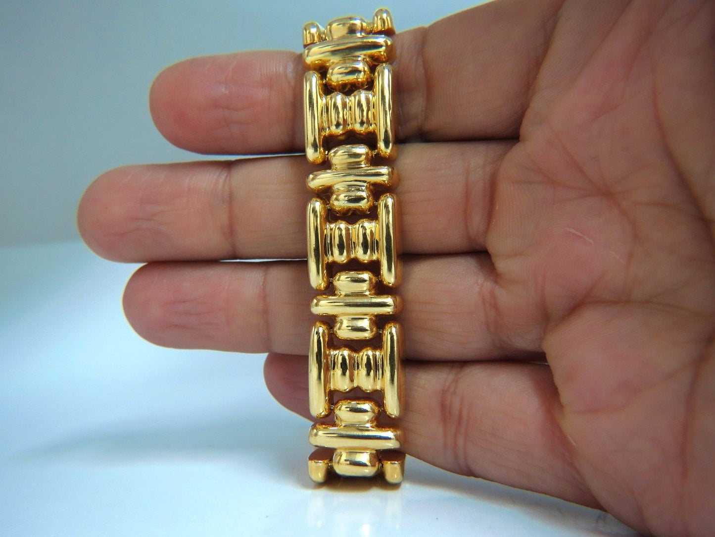 14kt. Greek Icon Link Bracelet 33 Gram