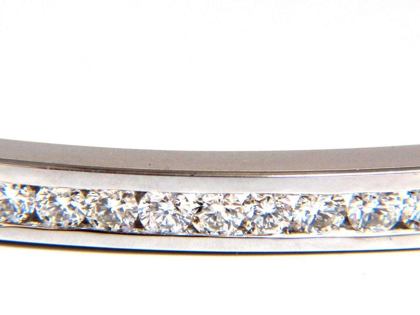 1.30ct natural round diamonds bangle bracelet g/vs channel 14kt