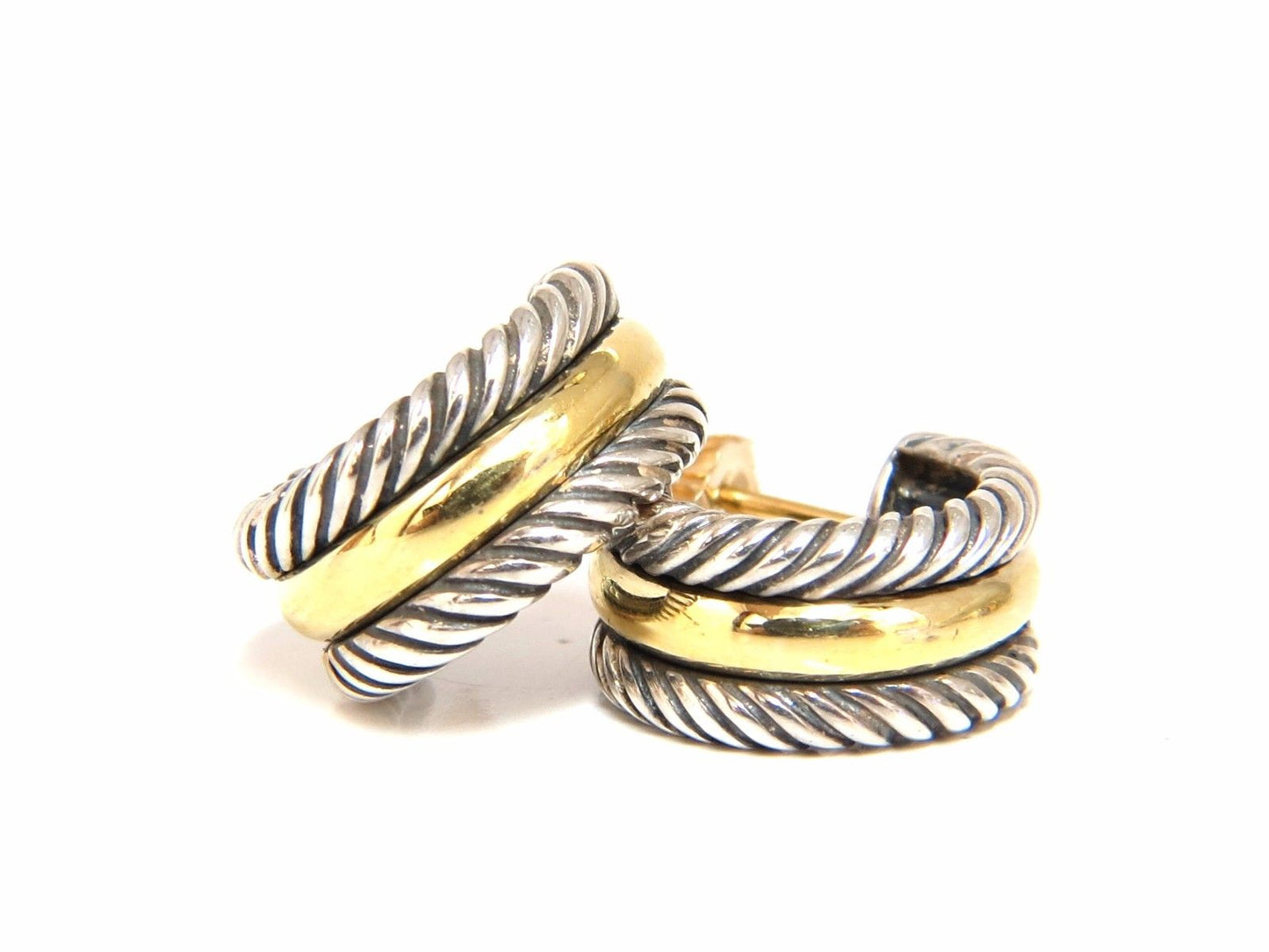 14kt. gold & silver Bangle / Earrings Suite