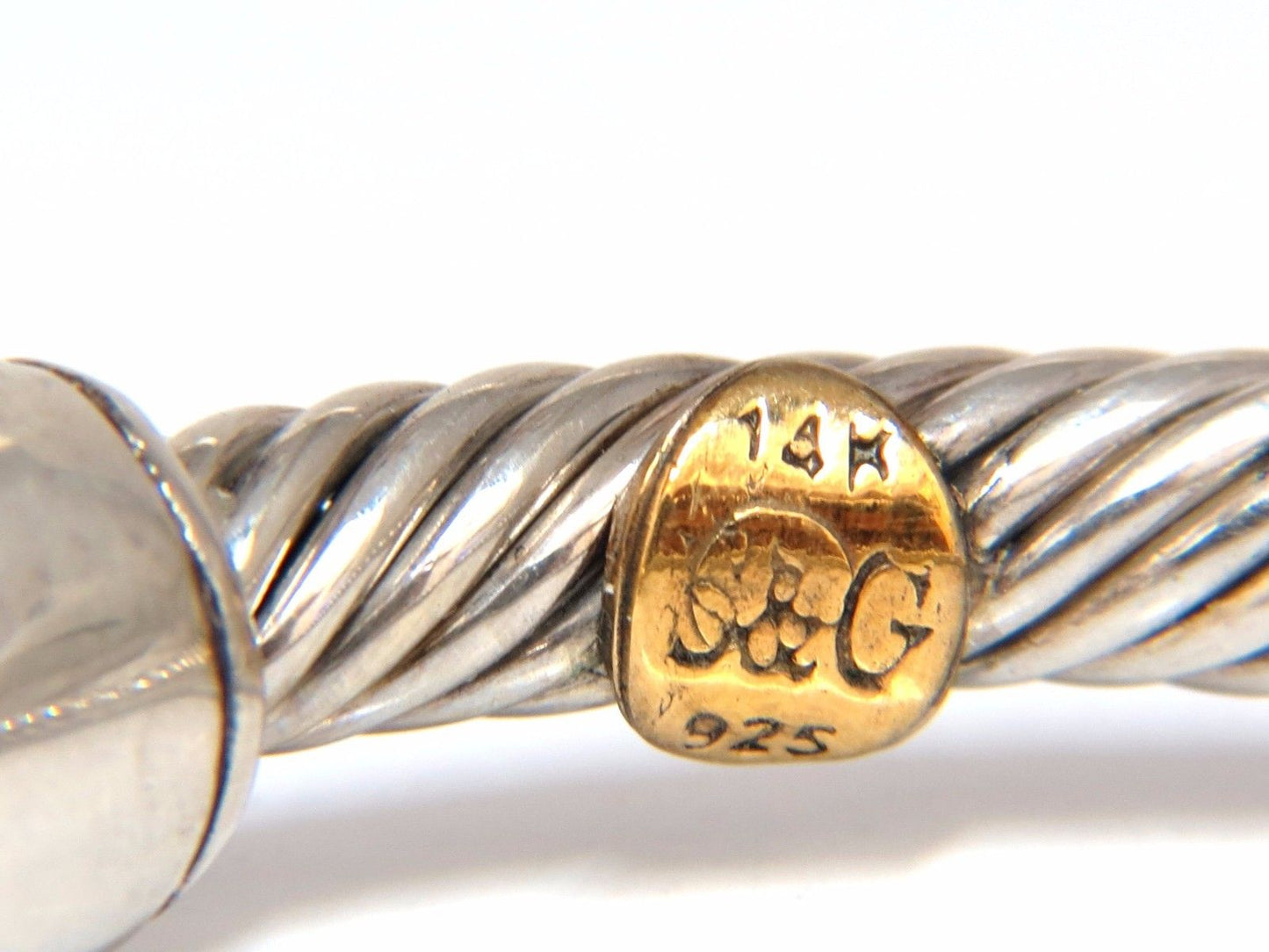 14kt. gold & silver Bangle / Earrings Suite