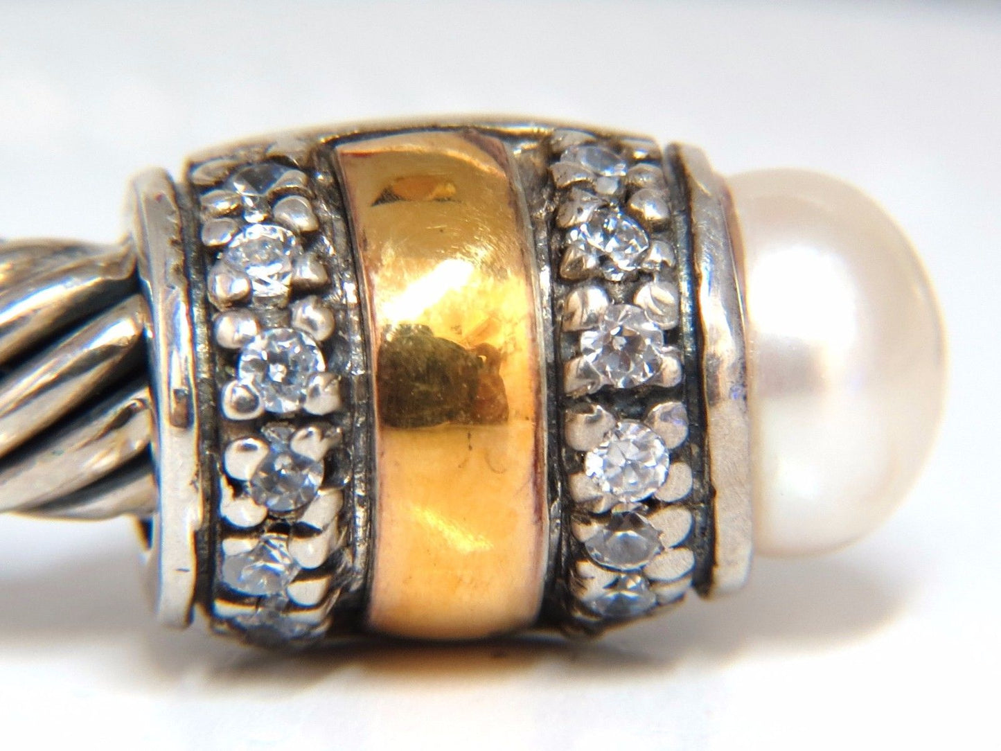 14kt. gold & silver Bangle / Earrings Suite
