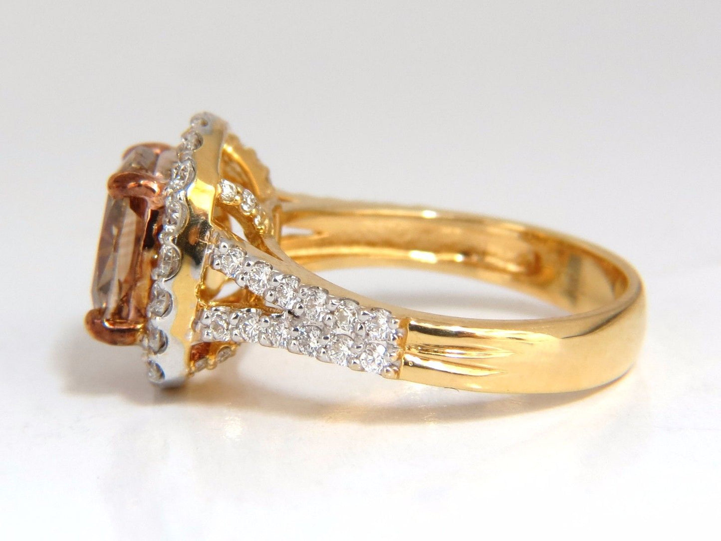 GIA certified 2.99ct Fancy Brown Yellow Diamond ring Halo Cluster 18kt
