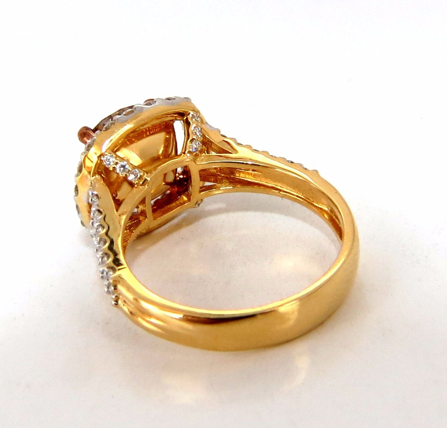 GIA certified 2.99ct Fancy Brown Yellow Diamond ring Halo Cluster 18kt