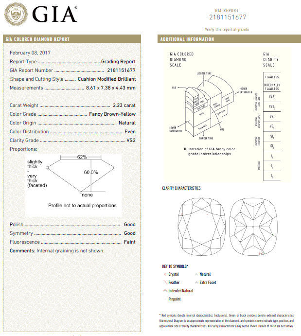 GIA certified 2.99ct Fancy Brown Yellow Diamond ring Halo Cluster 18kt